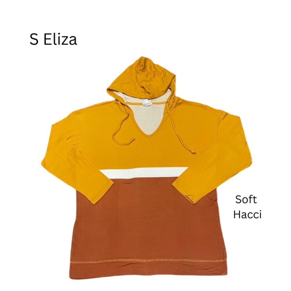 LuLaRoe Yellow and Brown Hoodie